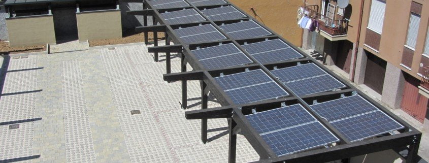 pergole in legno per fotovoltaico